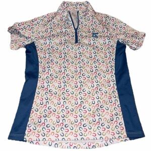 Riding Sport™  youth large girls  Quarter-Zip Print Short Sleeve Shirt horse